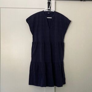 GAP Dark Navy V-Neck Tiered Mini Dress with pockets